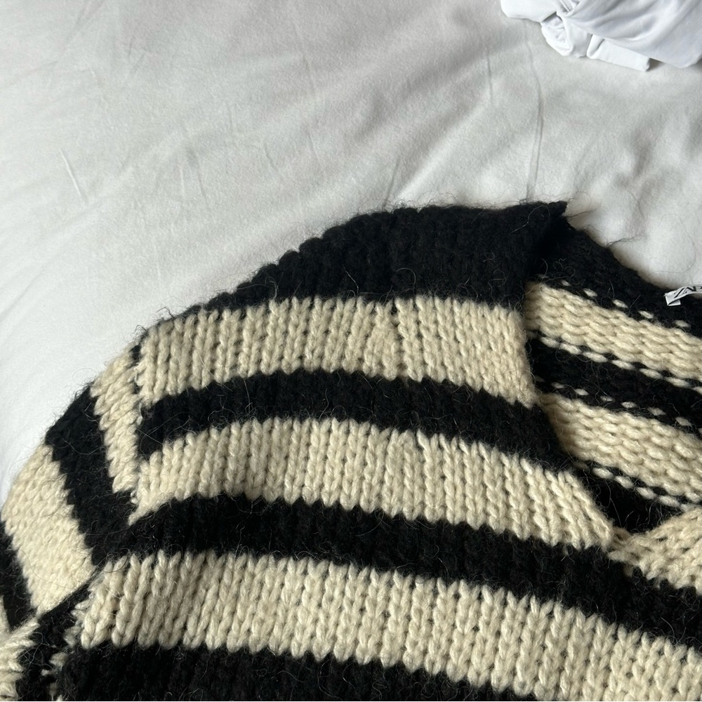 Zara oversized knit stripe wool sweater size small - Picture 11 of 12